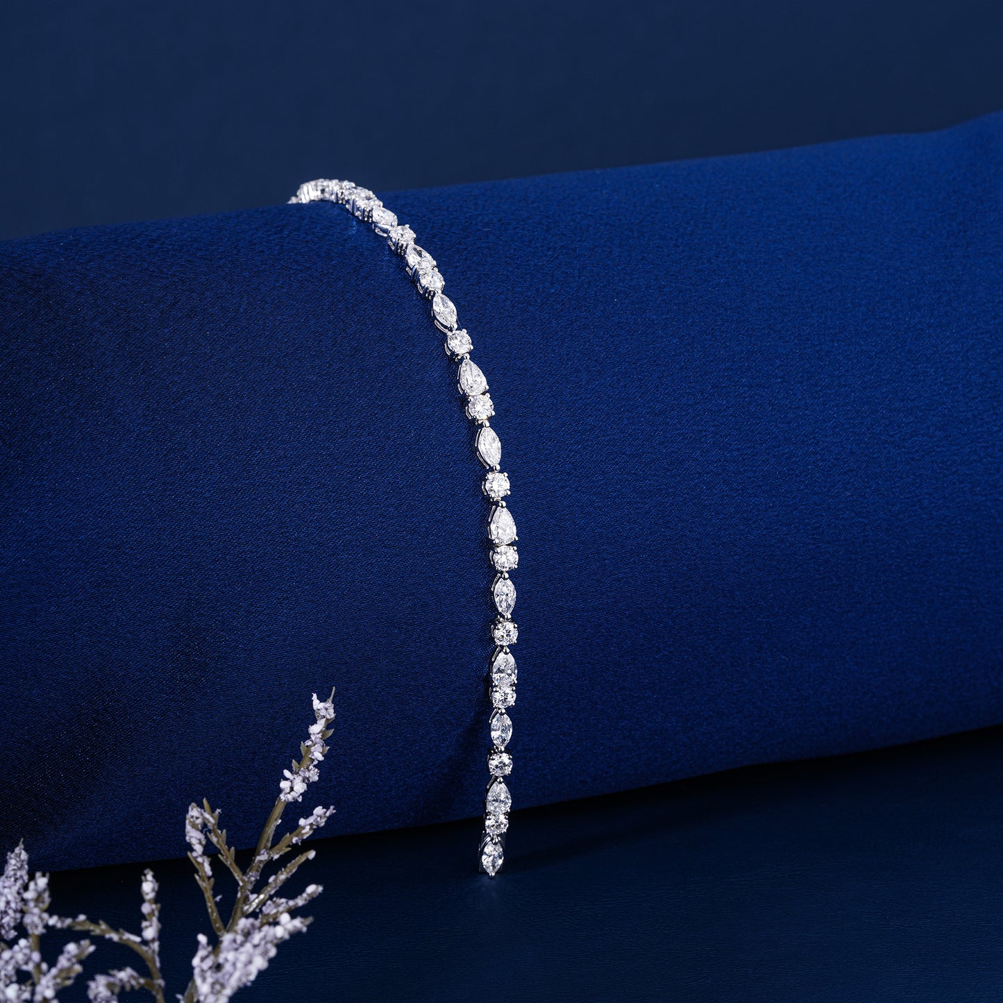 Pear-Marquise-Round Multi Cut Lab Grown Diamond Tennis Bracelet