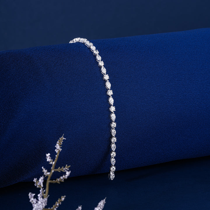 Unique 6.5 Carat Lab Grown Tennis Bracelet Multi Cut Pear Marquise Diamond Jewelry (Copy)