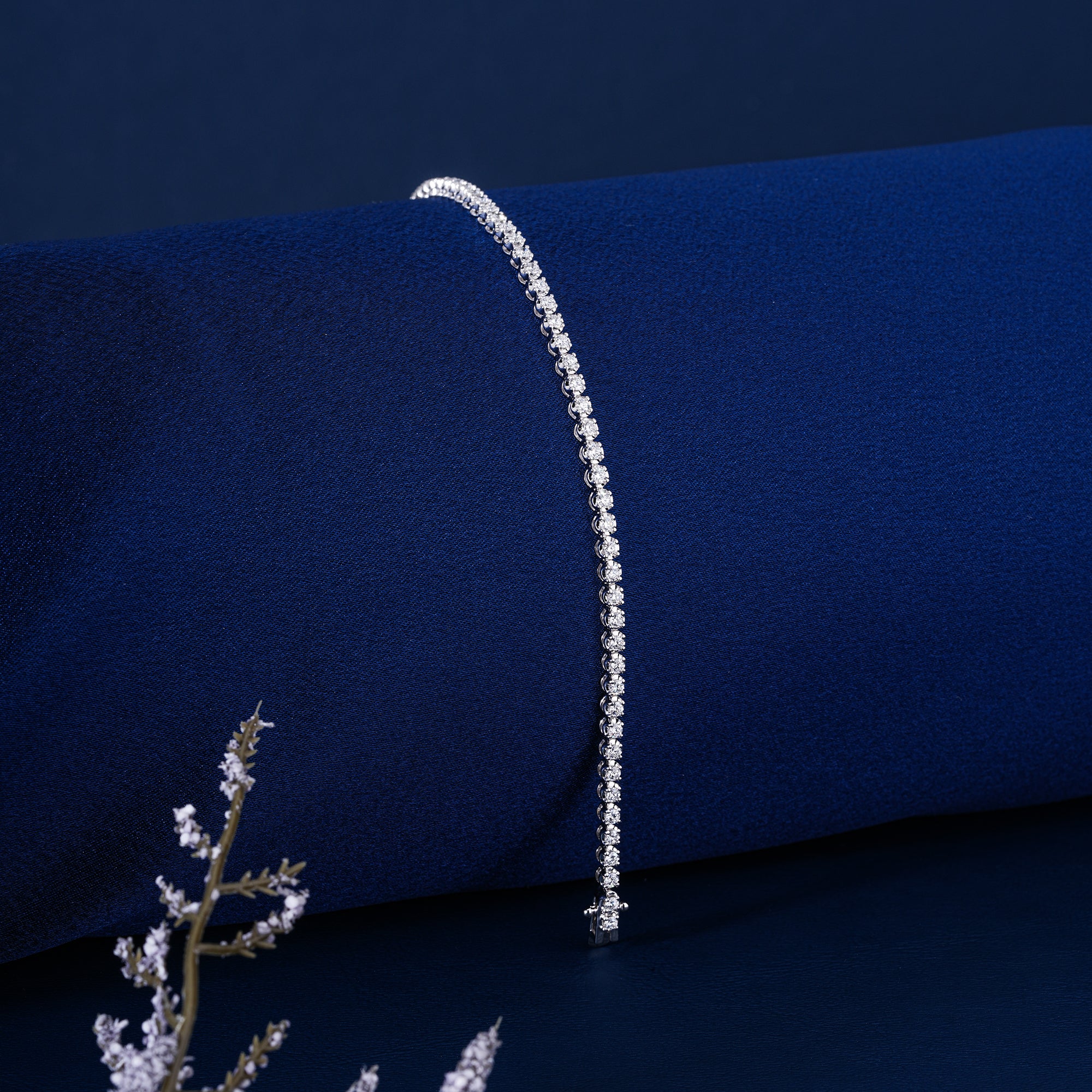 1.638 CT IGI Certified Lab Grown Diamond Tennis Bracelet Round Cut 1.9 MM Luxury Anniversary Jewelry for Women Wedding Gift