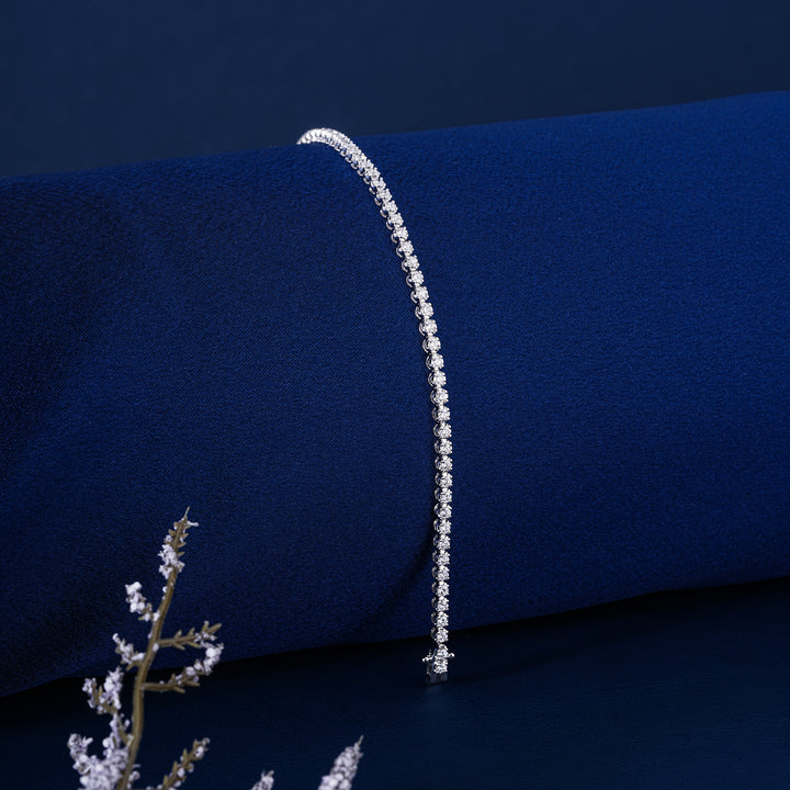1.638 CT IGI Certified Lab Grown Diamond Tennis Bracelet Round Cut 1.9 MM Luxury Anniversary Jewelry for Women Wedding Gift