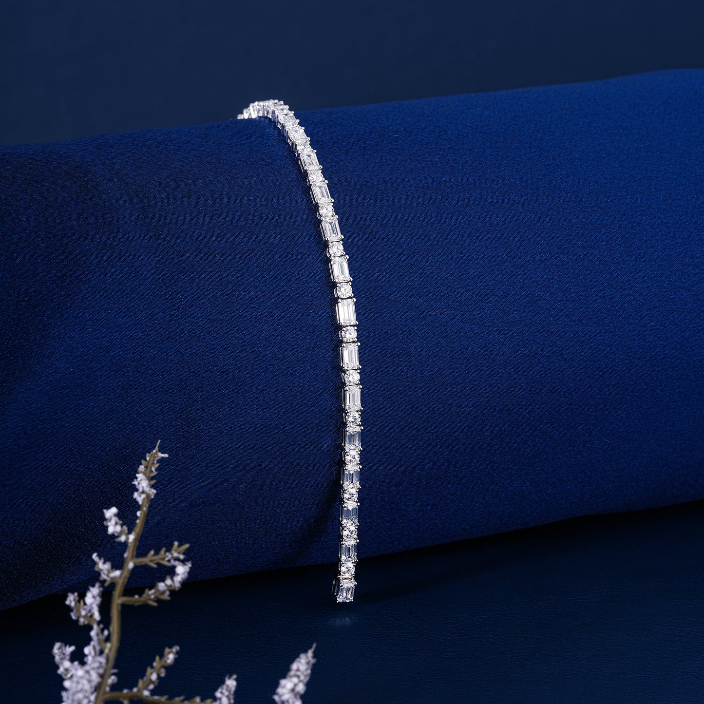 Emerald-Round Lab Grown Diamond Tennis Bracelet
