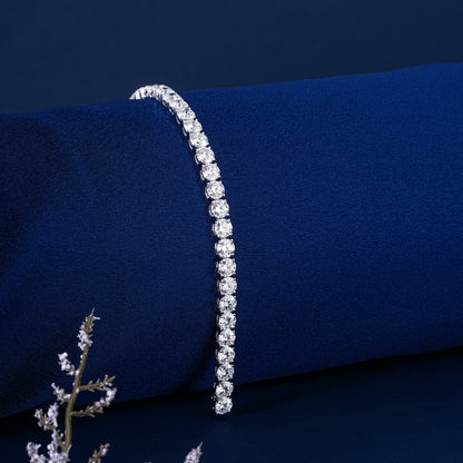 Round Lab Grown Diamond 4 Prong Setting Tennis Bracelet