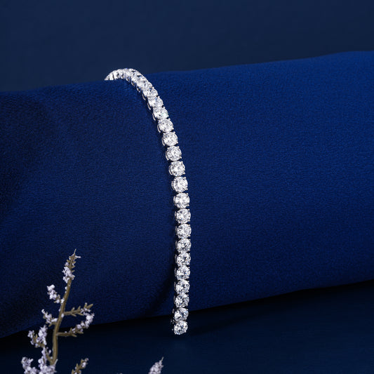 Round Lab Grown Diamond 4 Prong Setting Tennis Bracelet