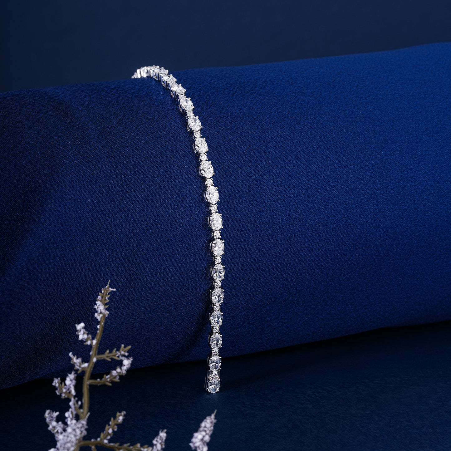 Oval-Round Lab Grown Diamond Tennis Bracelet