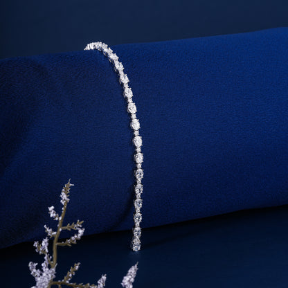 Oval-Round Lab Grown Diamond Tennis Bracelet