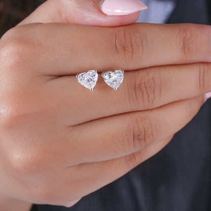 2.50 CT Lab Grown Diamond Heart Shape Stud Earrings