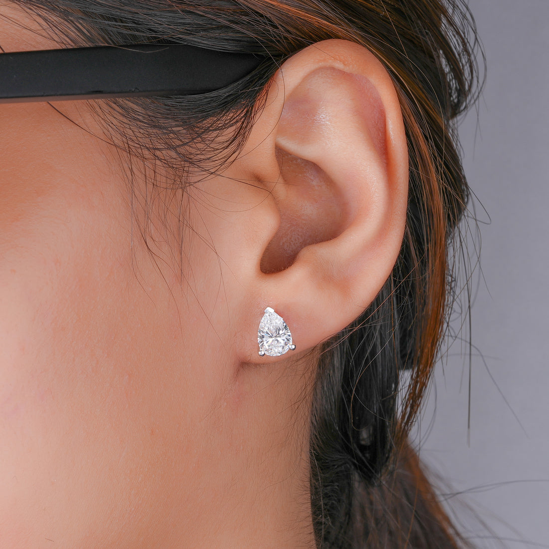 2.40 TCW Pear Cut Lab Grown Diamond Stud Earrings