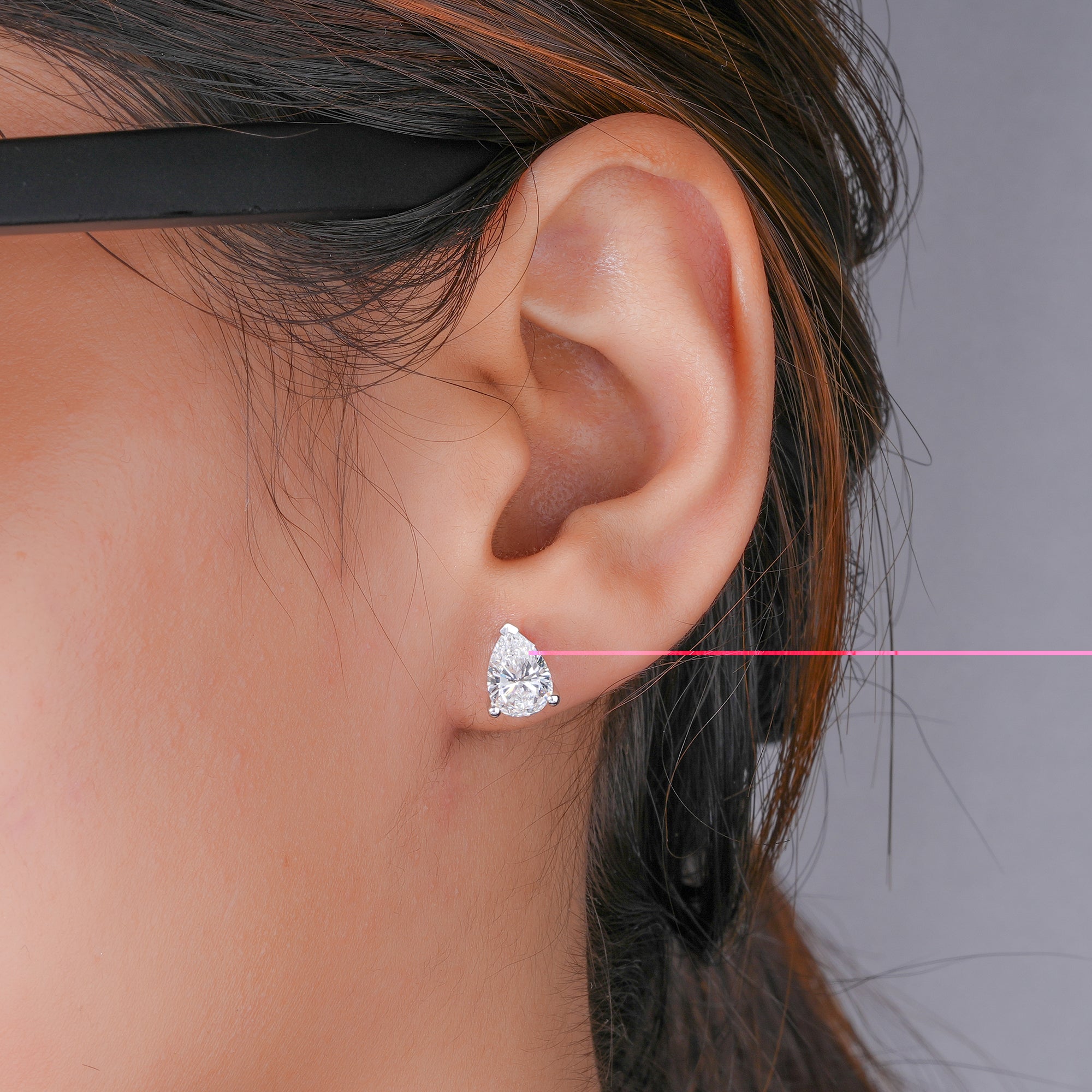 2.50 TCW Pear Cut Lab Grown Diamond Stud Earrings