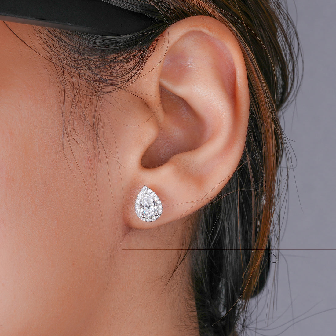 2.30 TCW Pear Cut Lab Grown Diamond Stud Earrings