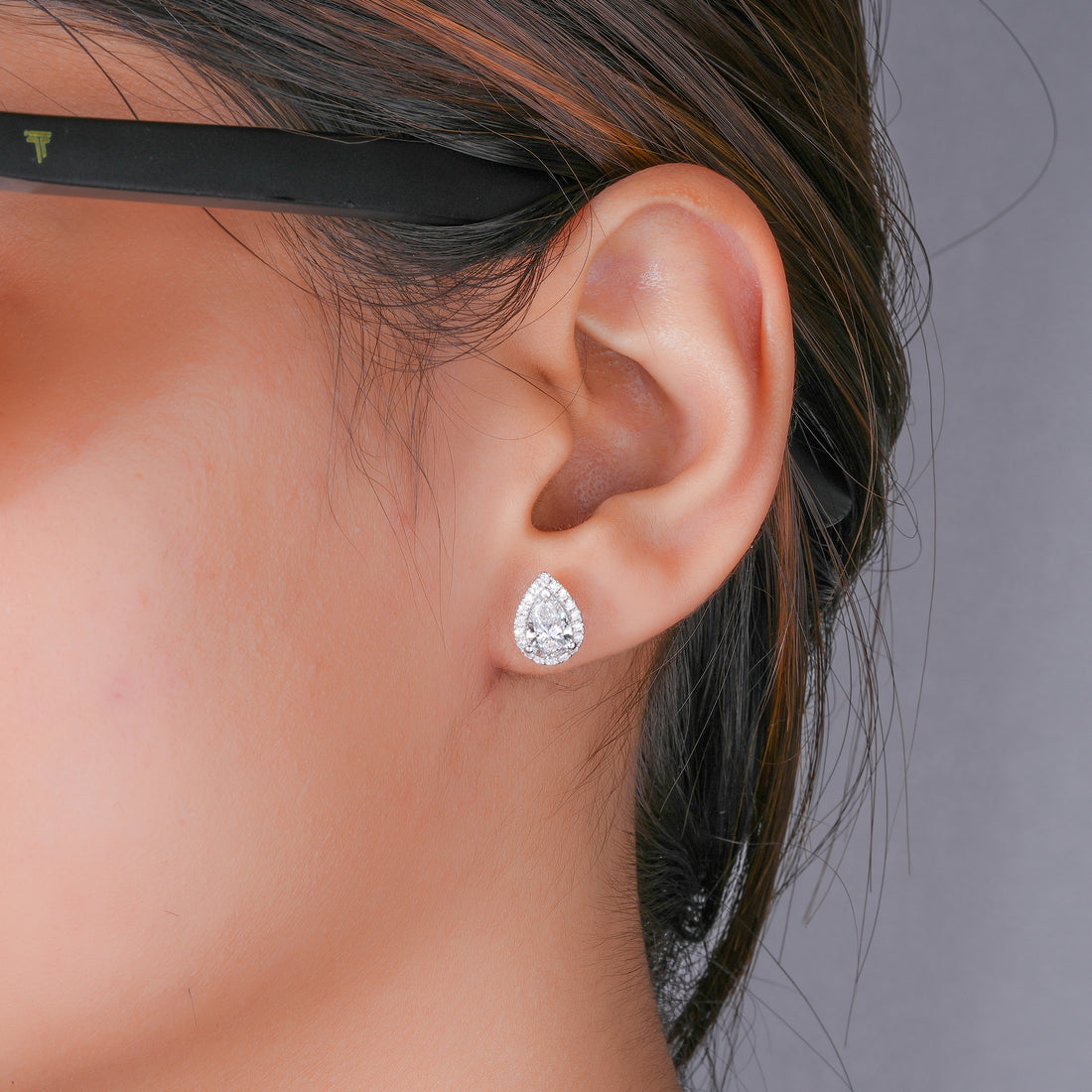 1.80 TCW Pear Cut Lab Grown Diamond Stud Earrings