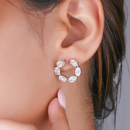4.60 TCW Oval Cut Lab Grown Diamond Open Earrings