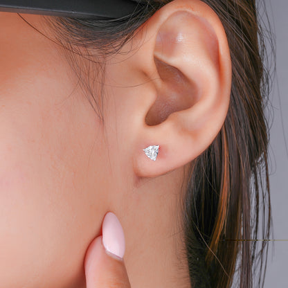 0.55 TCW Trillion Cut Lab Grown Diamond Stud Earrings