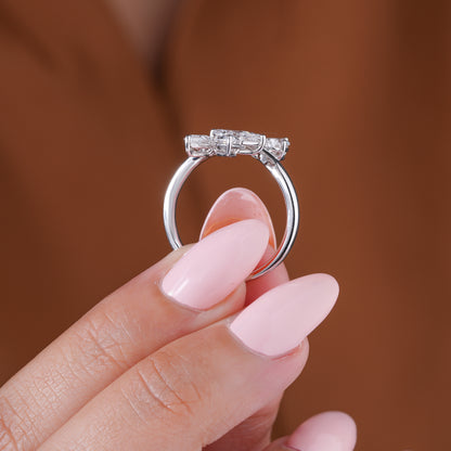 2.00 ct Pear Shape Lab Grown Diamond Bypass Setting Bridal Engagement Ring