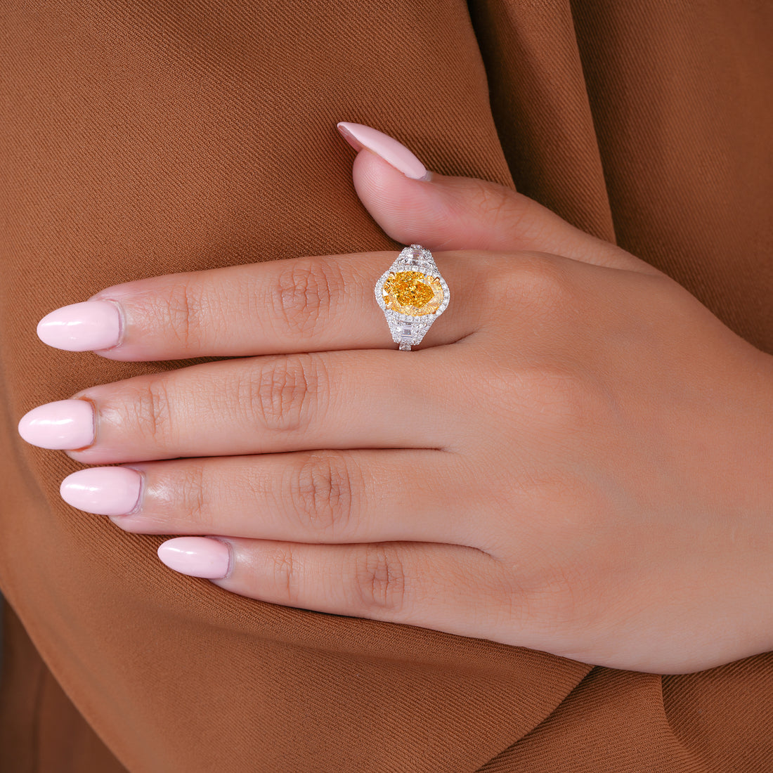 IGI Certified Engagement Ring 3.10 ct Oval Cut Lab Grown Diamond Art Deco Bridal Promise Statement Ring, Ring For Her