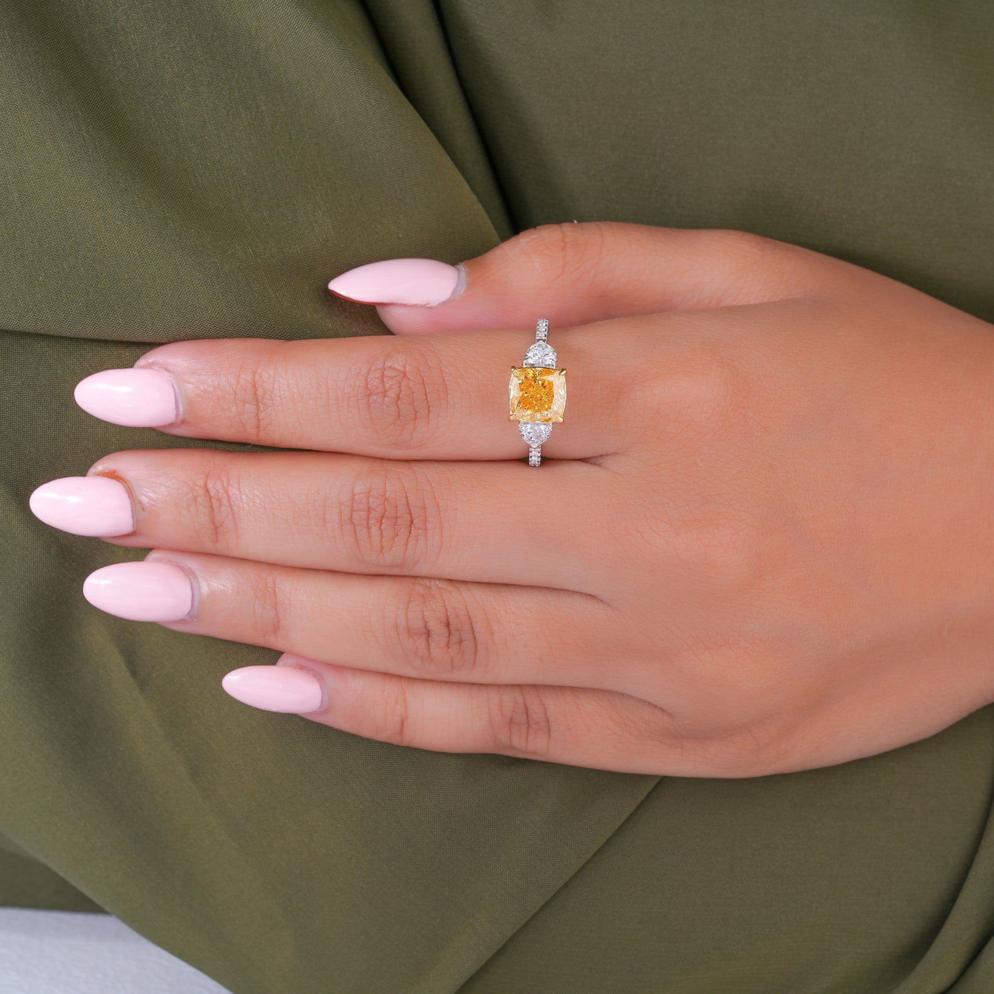 2.50 ct Cushion Cut Lab Grown Diamond Vintage Style Engagement Ring