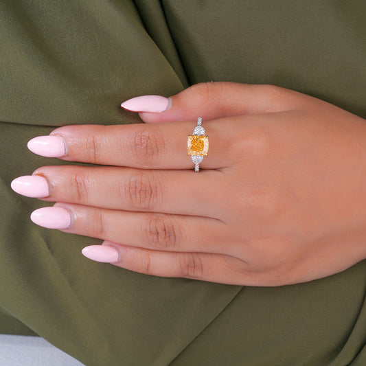 2.50 ct Cushion Cut Lab Grown Diamond Vintage Style Engagement Ring