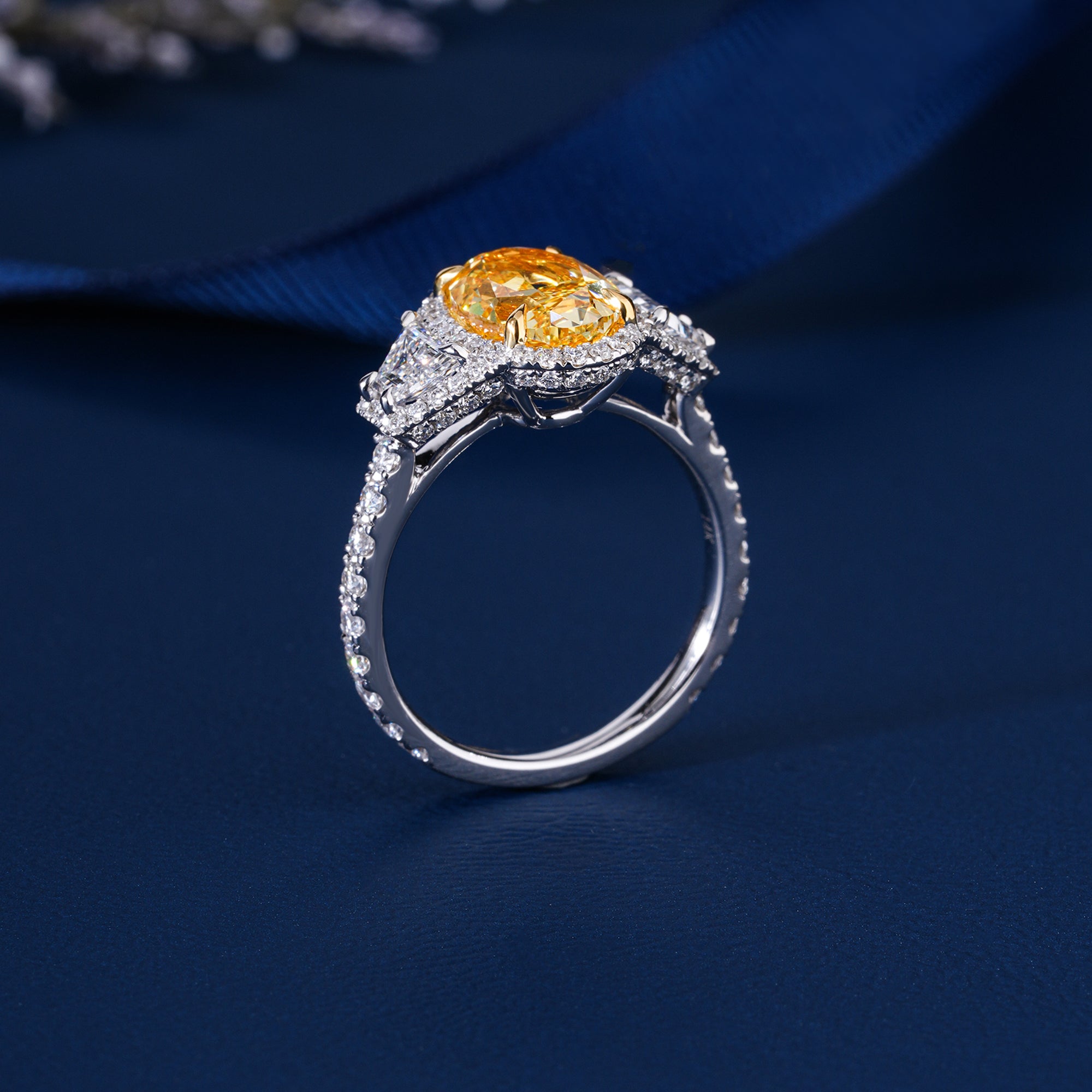 IGI Certified Engagement Ring 3.10 ct Oval Cut Lab Grown Diamond Art Deco Bridal Promise Statement Ring, Ring For Her