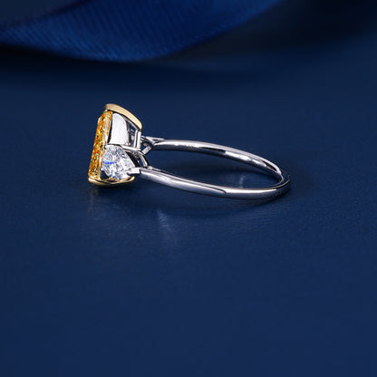 1.50 ct Pear Shape Lab Grown Diamond Three Stone Engagement Ring