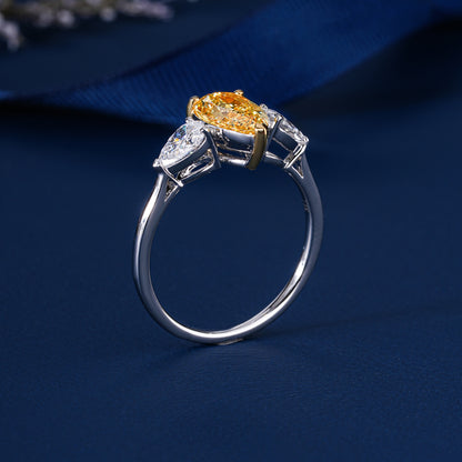 1.50 ct Pear Shape Lab Grown Diamond Three Stone Engagement Ring