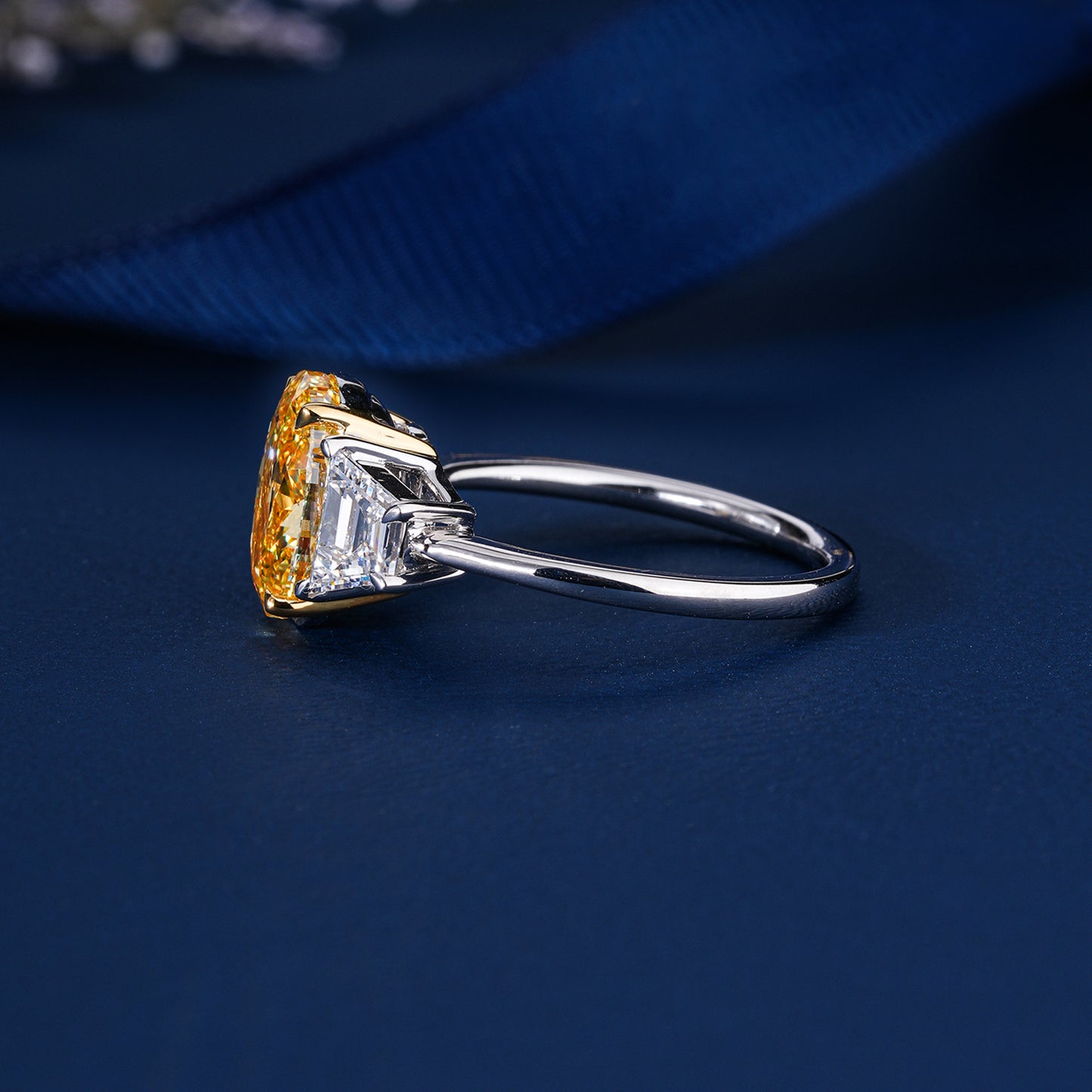 3.00 ct Oval Cut Vintage Style Side Stone Bridal Promise Engagement Ring