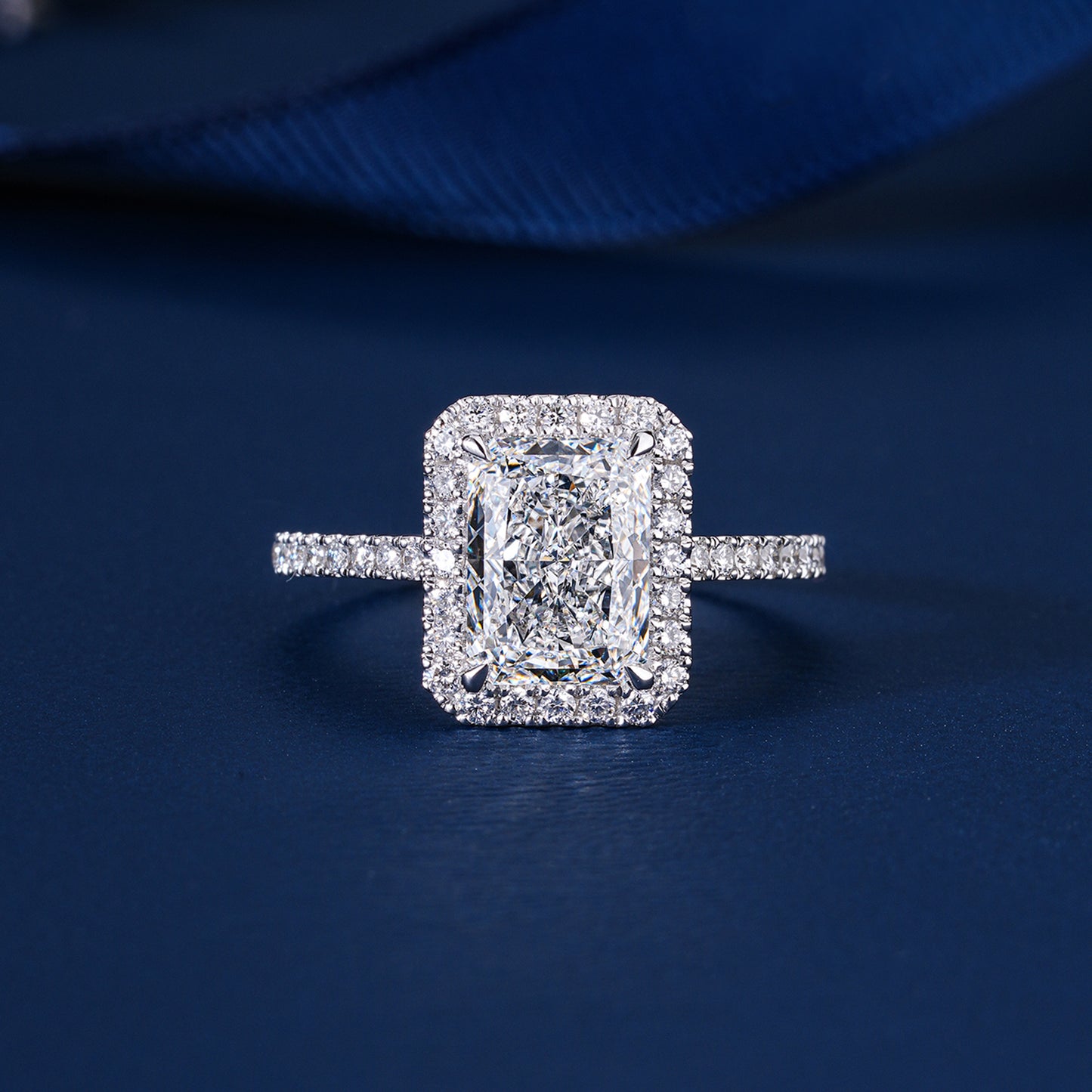 2.00 ct Radiant Shape Lab Grown Diamond Band Bridal Engagement Ring
