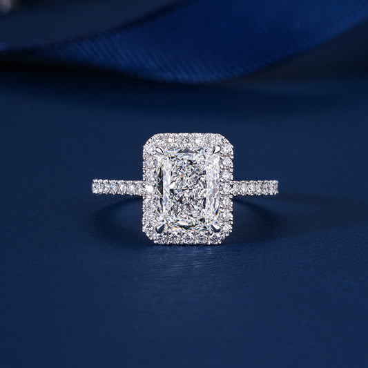 2.00 ct Radiant Shape Lab Grown Diamond Band Bridal Engagement Ring