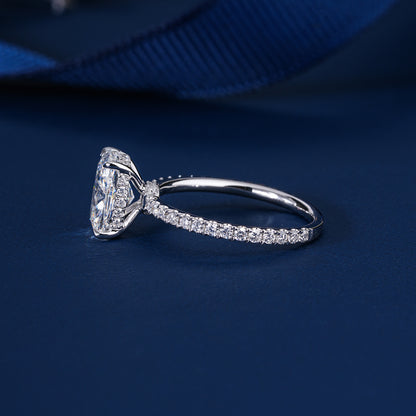 2.00 ct Style Elongated Cushion Cut Diamond Hidden Halo Engagement ring