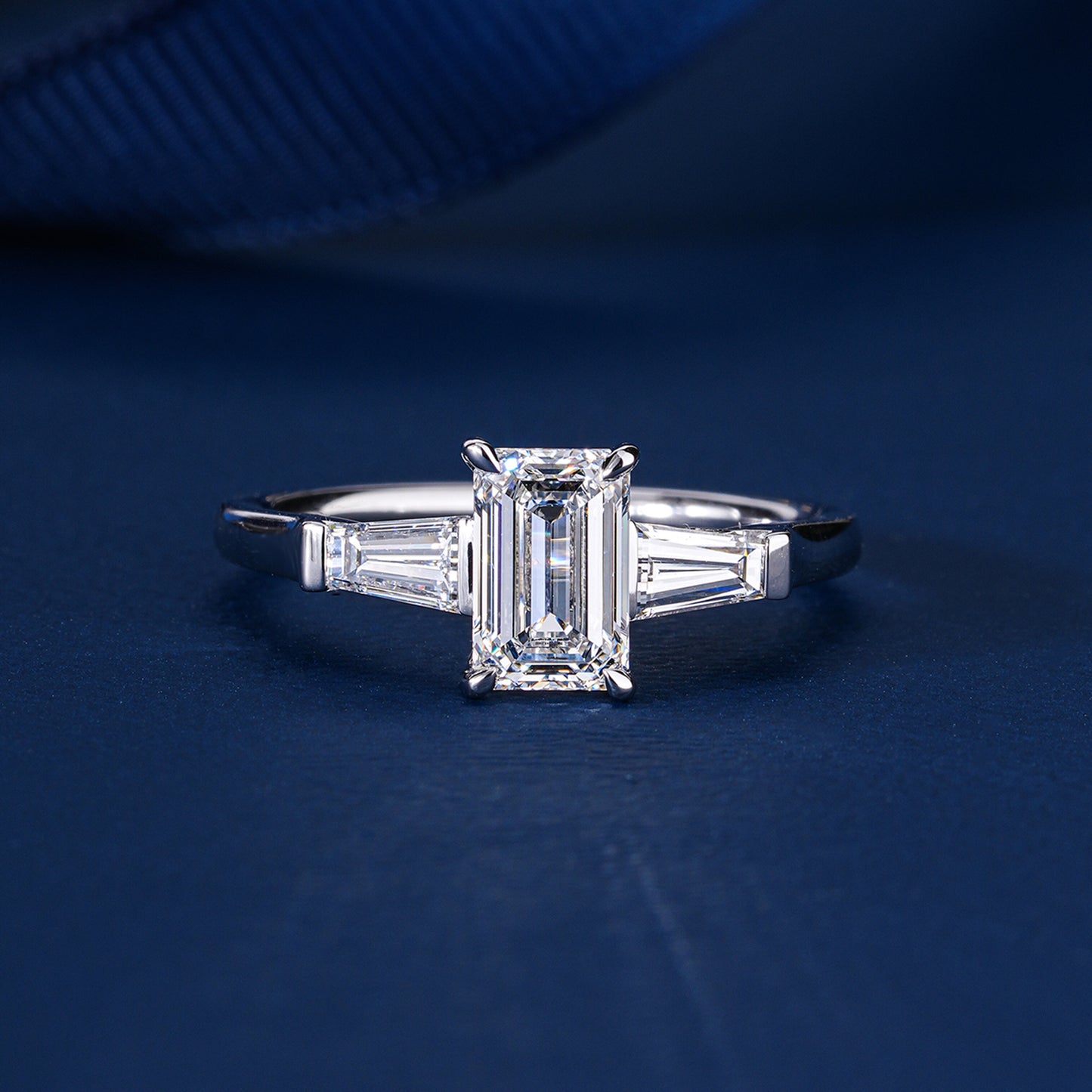 1.00 CT Emerald Cut Diamond Ring Vintage Style Baguette Engagement Ring