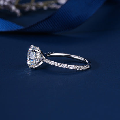 3.00 CT Round Brilliant Cut Hidden Accent Petite Diamond Engagement Ring
