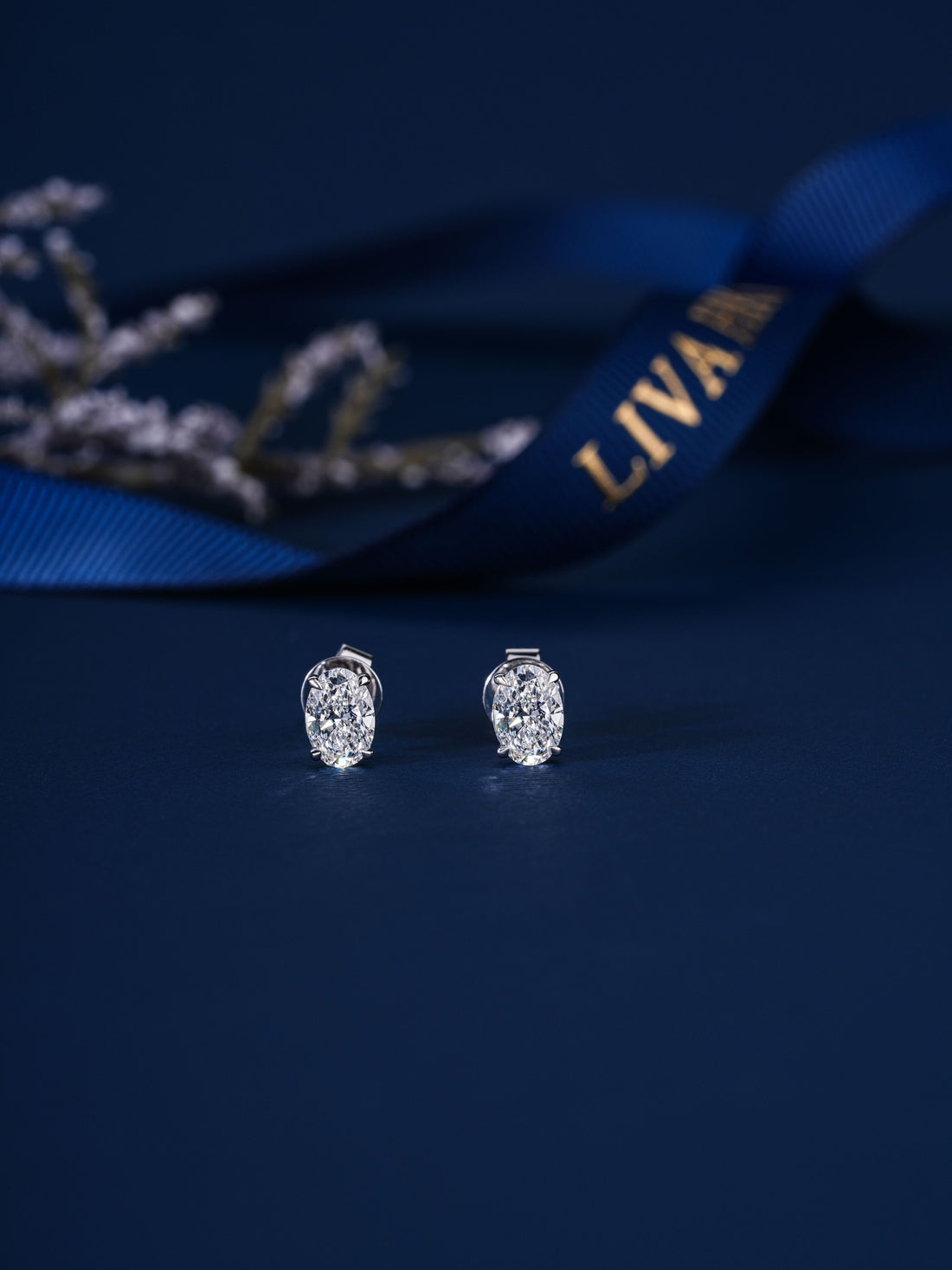 1.15 TCW Oval Cut Lab Grown Diamond Stud Earrings