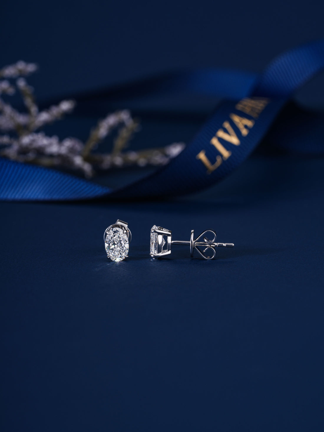 1.15 TCW Oval Cut Lab Grown Diamond Stud Earrings