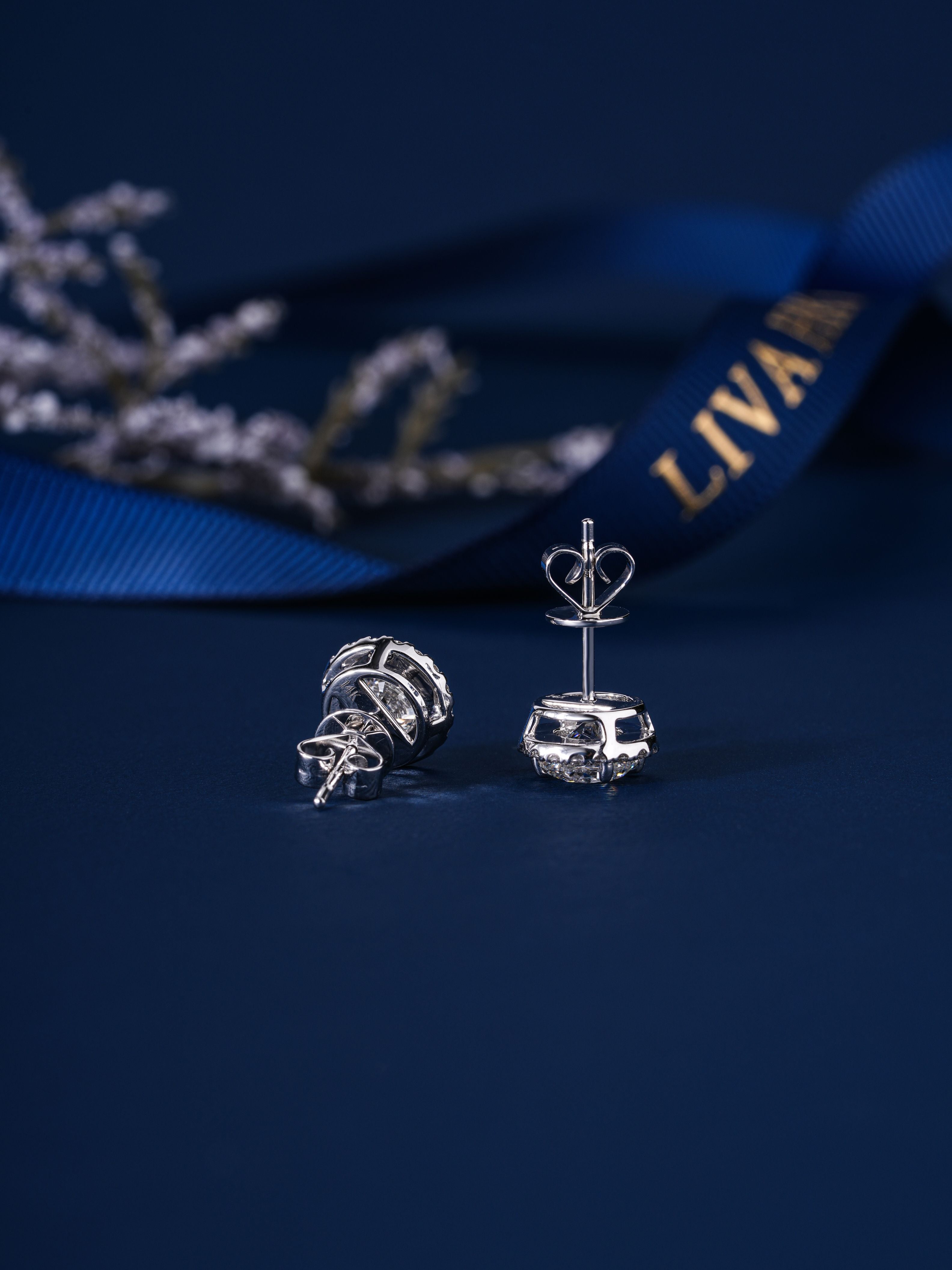 2.30 TCW Round Cut Lab Grown Diamond Stud Earrings