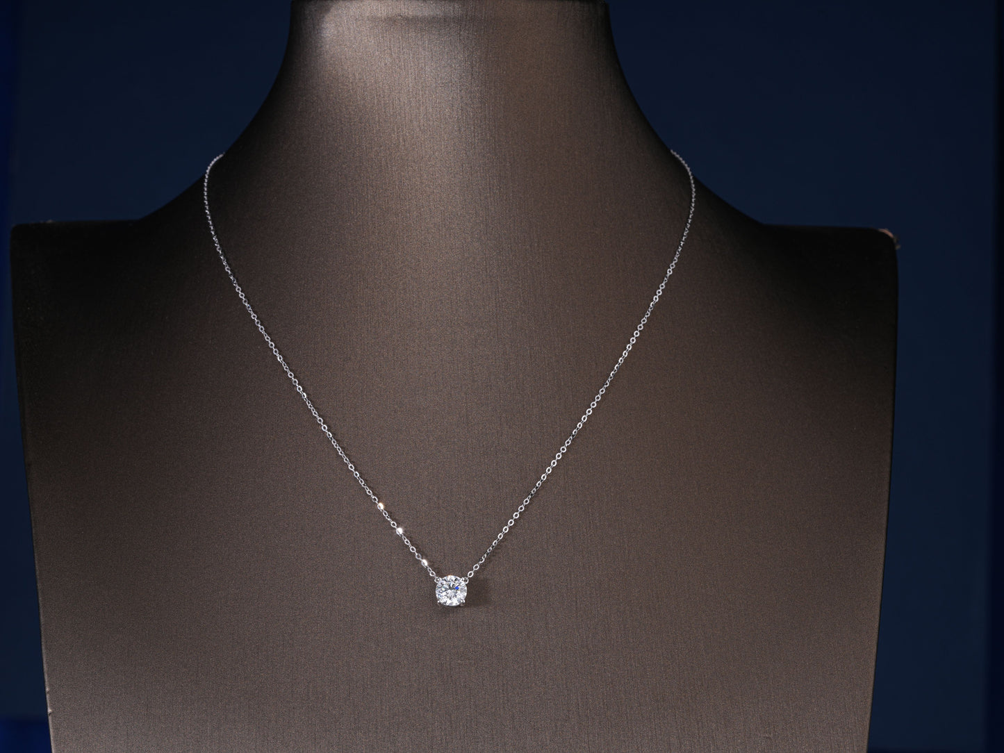 1.2 CT Round Cut Solitaire Pendant, Handcrafted 6.5 MM Round Necklace