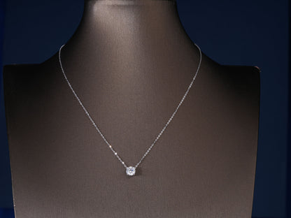 1.2 CT Round Cut Solitaire Pendant, Handcrafted 6.5 MM Round Necklace