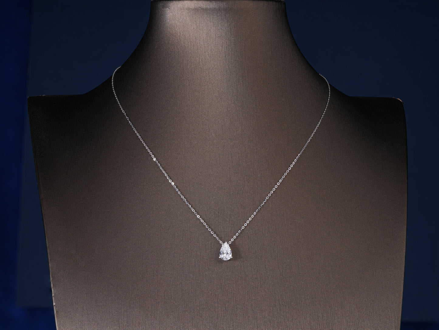 1.10 Carat Pear Shaped Lab Diamond Style Necklace