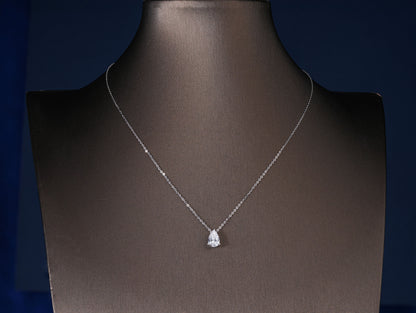 1.10 CT Pear Cut IGI Certified Solitaire Necklace, Teardrop Pendant