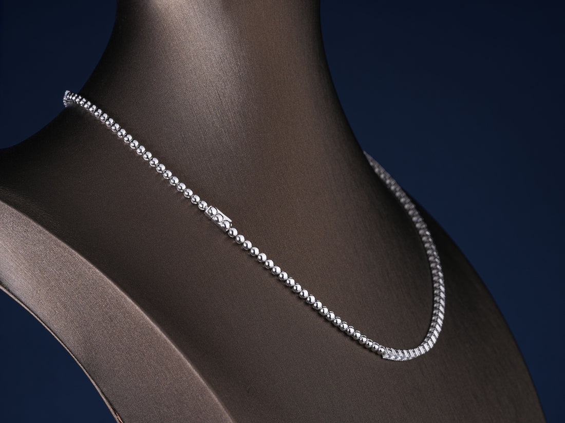 10.430 TCW Round Cut Lab-Grown Diamond Tennis Necklace