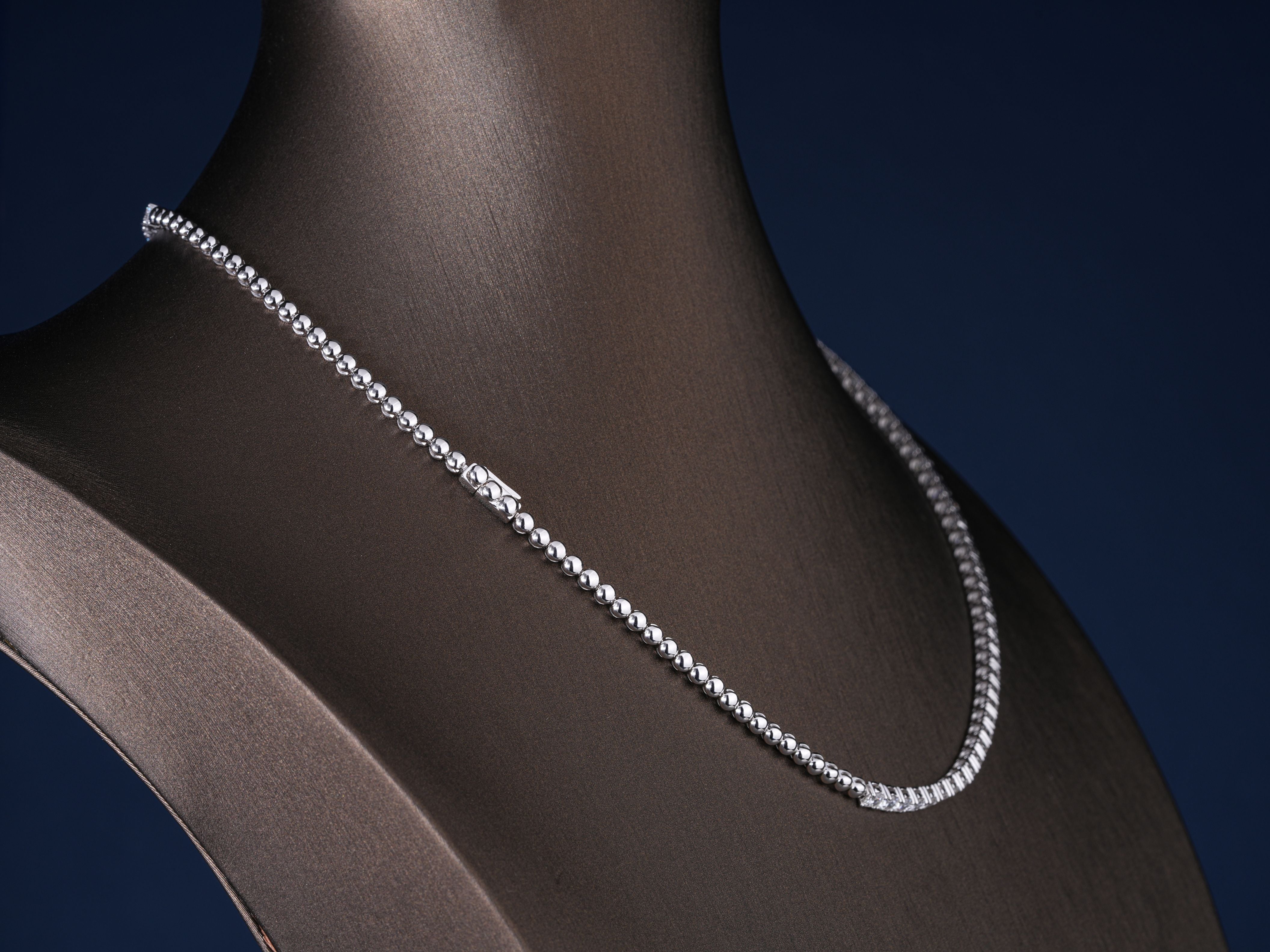 14.70 TCW Round Cut Lab-Grown Diamond Tennis Necklace
