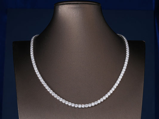 39.55 TCW Round Cut Lab Grown Diamond Tennis Necklace