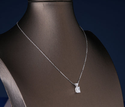 2.09 CT Rectangular Radiant Cut IGI Certified  Minimalist Necklace