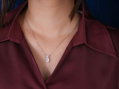 2.09 CT Rectangular Radiant Cut IGI Certified  Minimalist Necklace