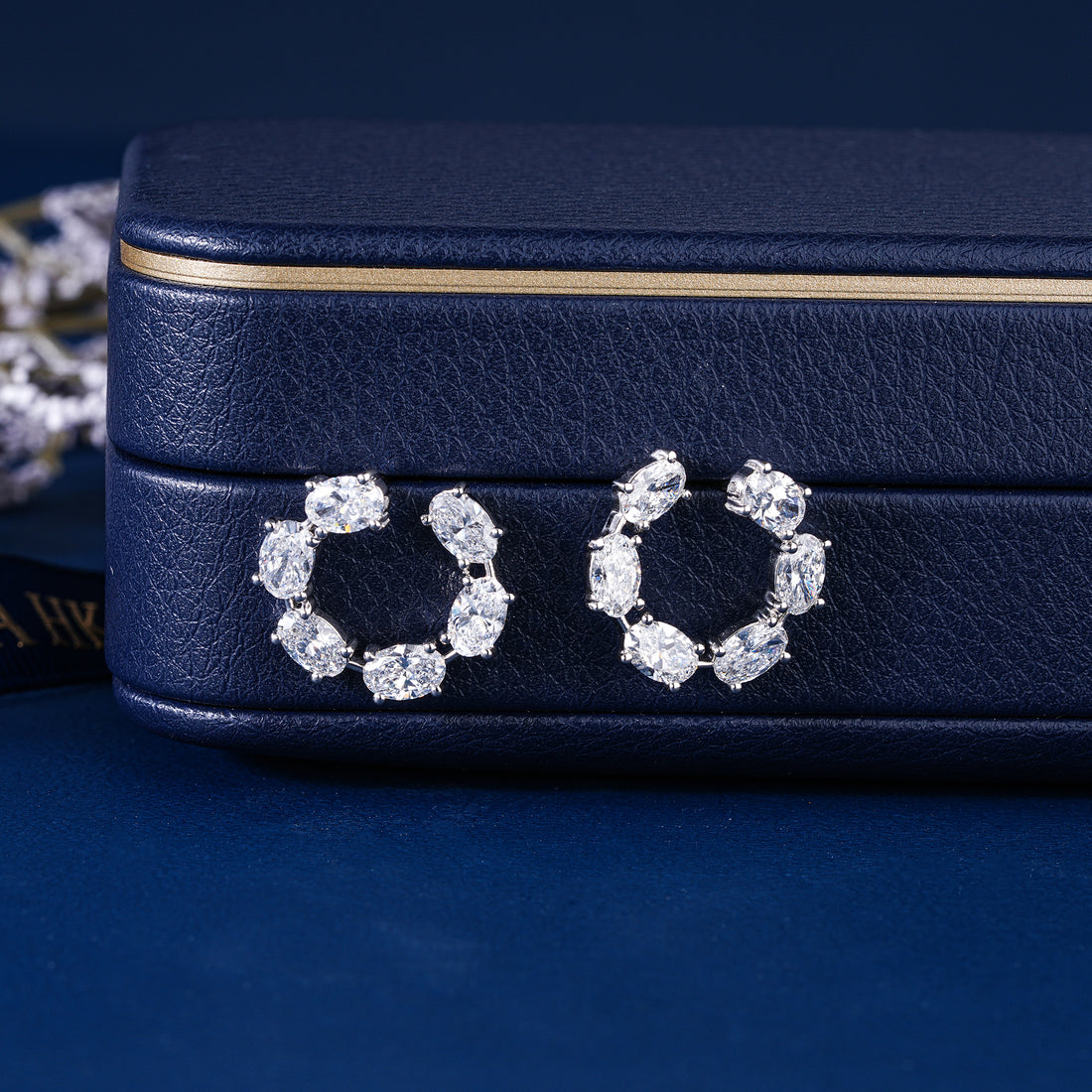 4.60 TCW Oval Cut Lab Grown Diamond Open Earrings