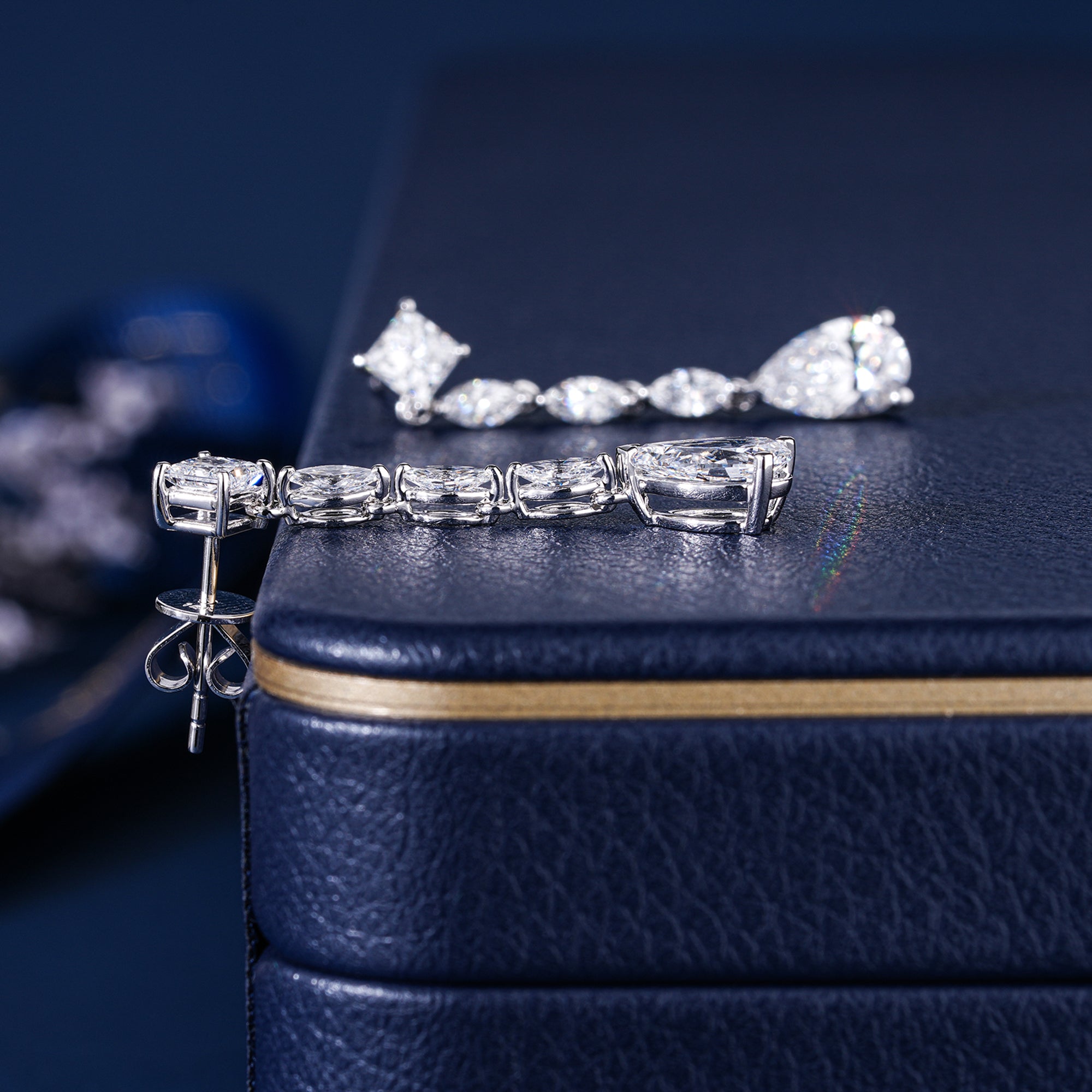 3.55 TCW Lab Grown Diamond Pear Cut Dangle Earrings