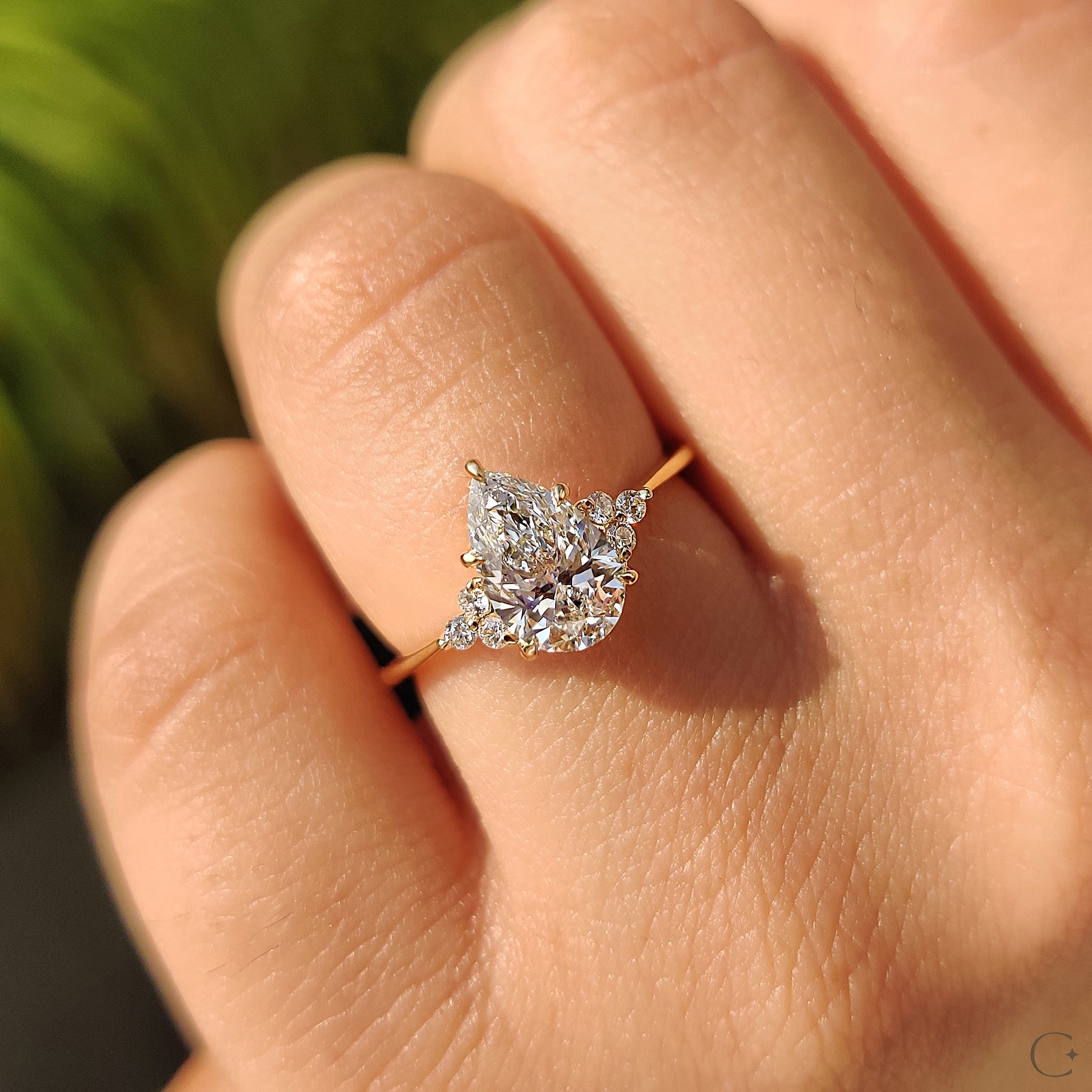 Pear Cut Engagement Ring In Muse Setting