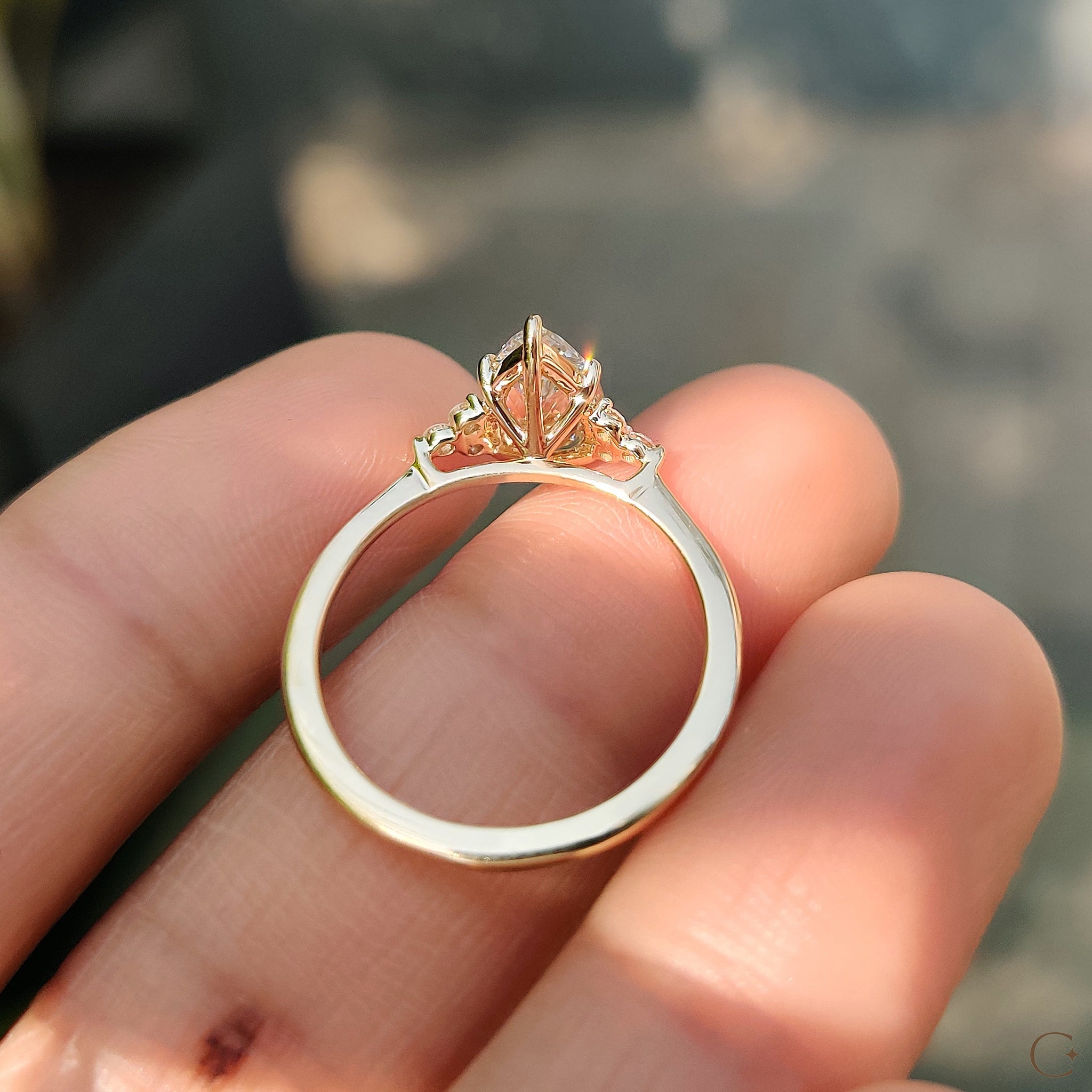 Pear Cut Engagement Ring In Muse Setting