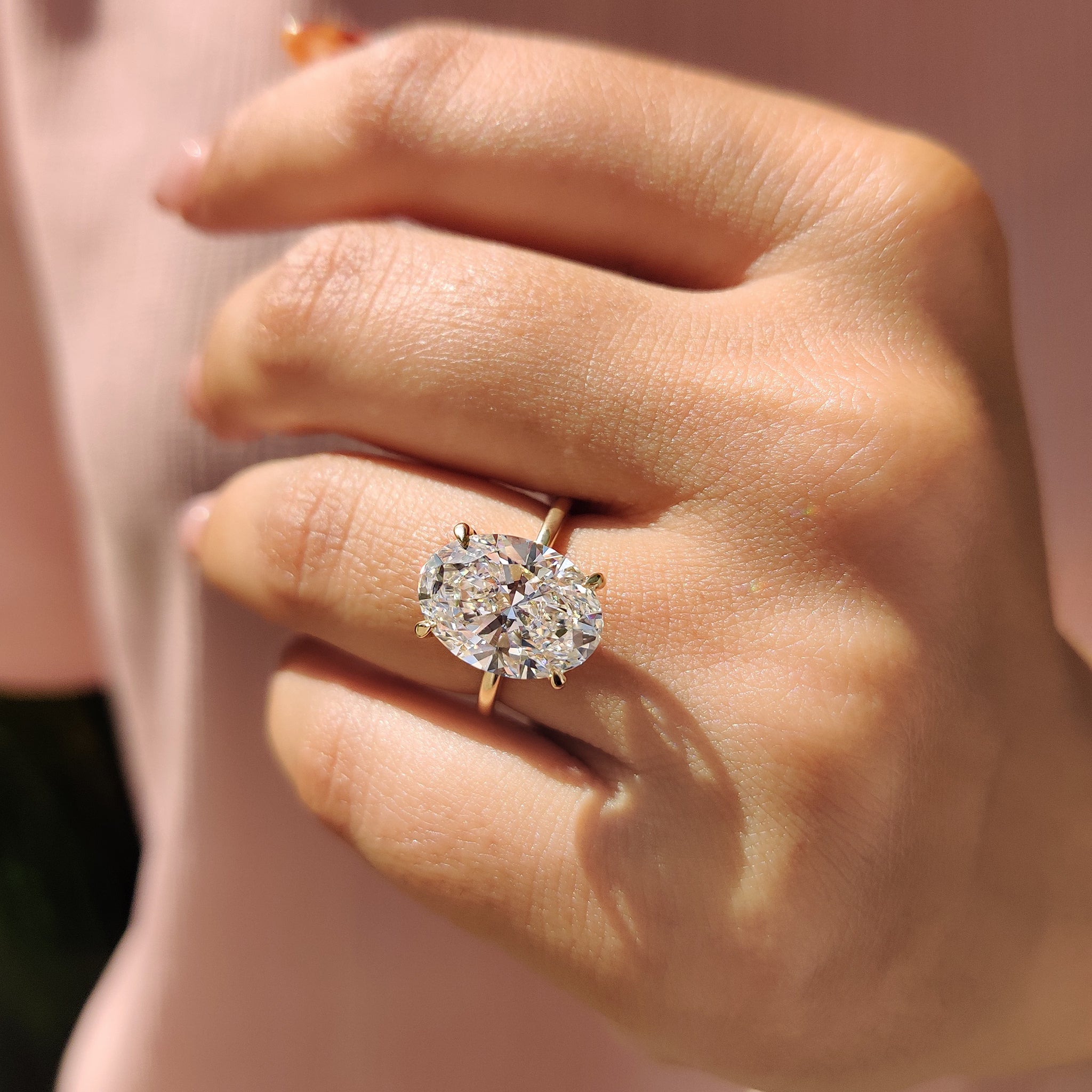 Yellow Gold 5 carat Oval Diamond Engagement Ring