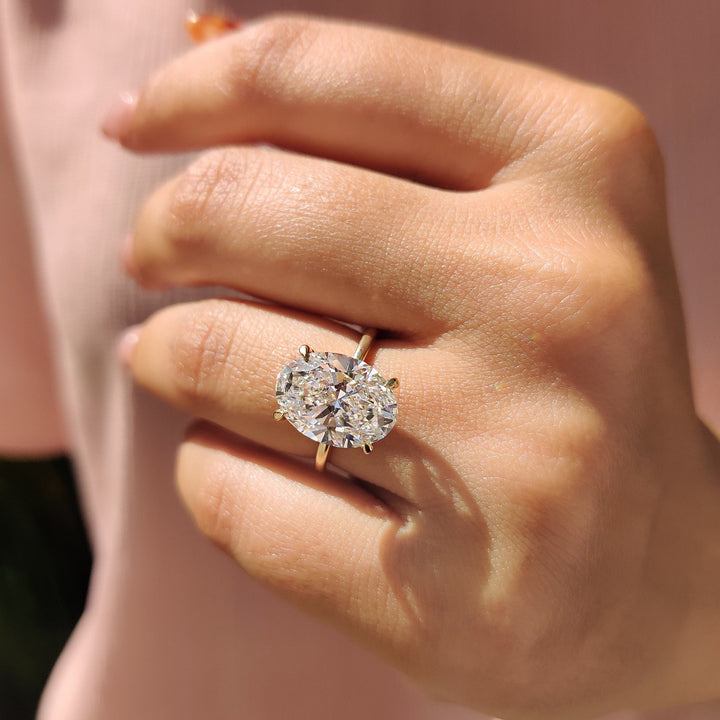 Yellow Gold 5 carat Oval Diamond Engagement Ring