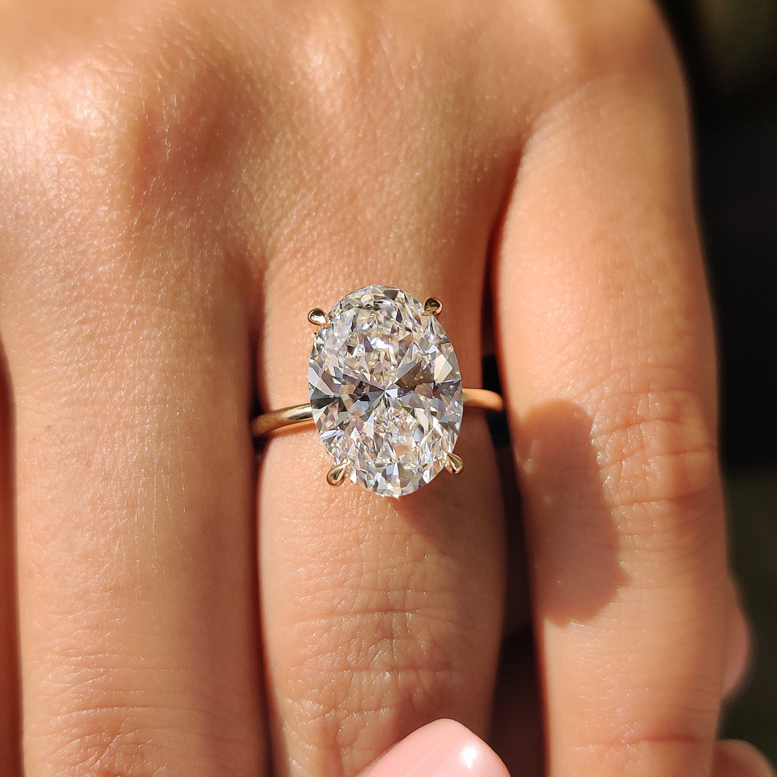 Yellow Gold 5 carat Oval Diamond Engagement Ring