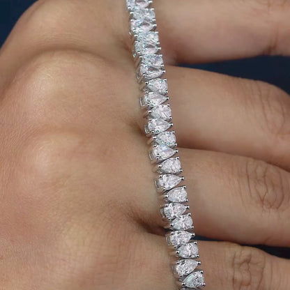 Pear Cut Lab Grown Diamond Tennis Bracelet