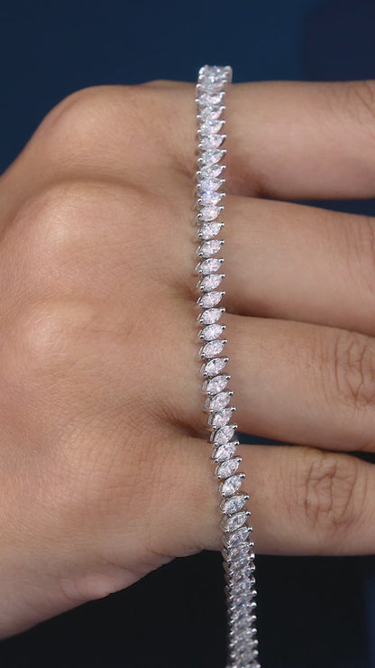 Marquise Lab Grown Diamond Tennis Bracelet